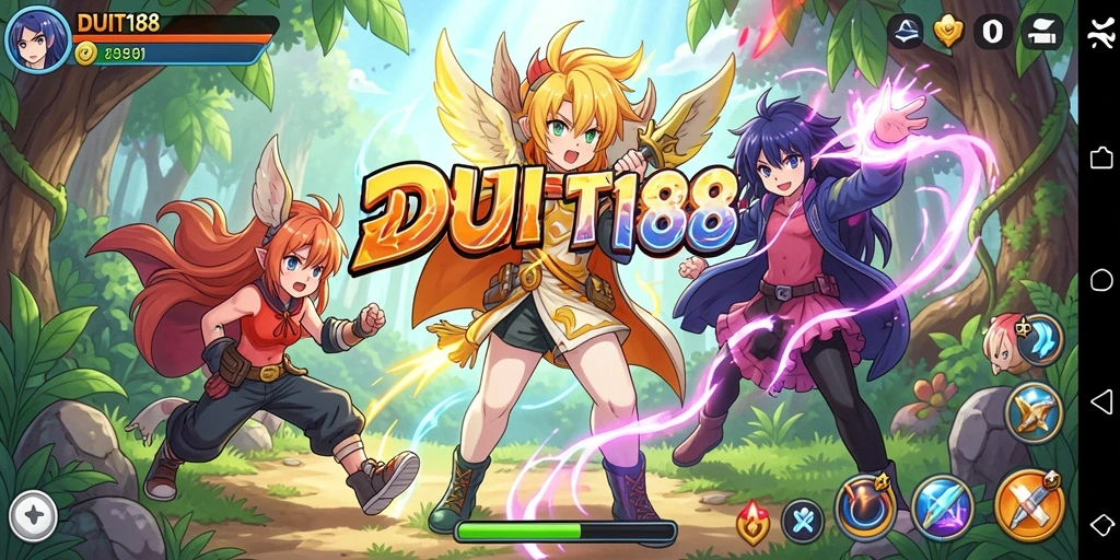 Screenshot gameplay seru di <strong>DUIT188</strong> menunjukkan karakter bertarung dengan grafis menawan.