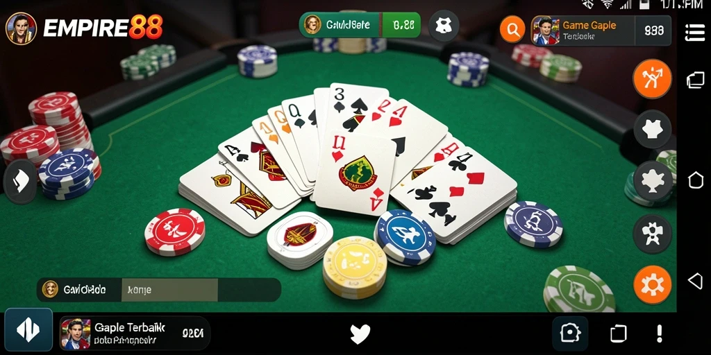 Gameplay seru Gaple di EMPIRE88, penuh tantangan dan kesenangan.