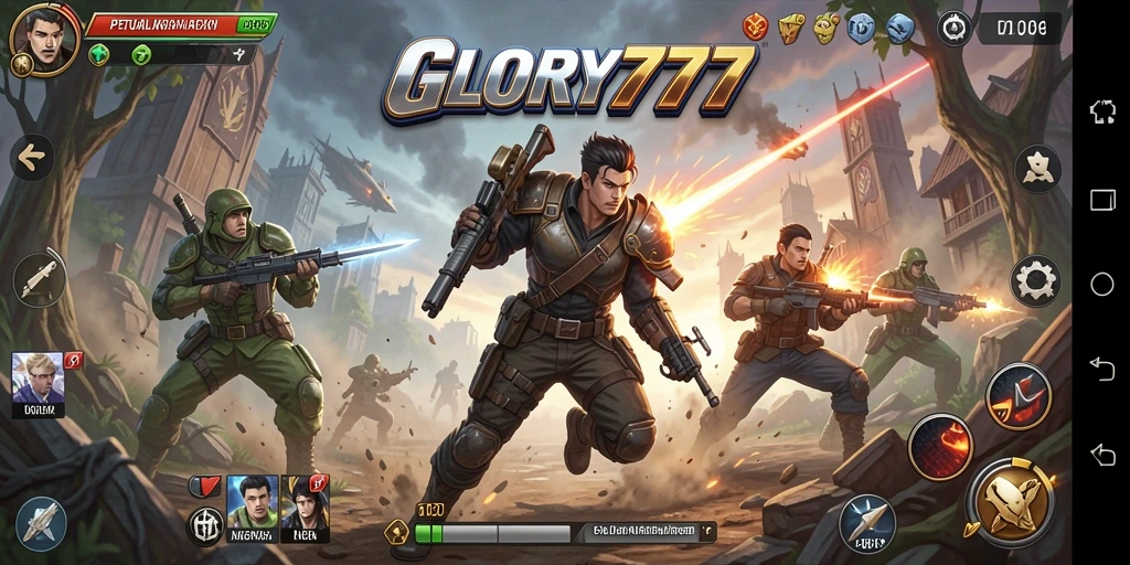 Tangkapan layar menampilkan aksi seru dalam GLORY777.