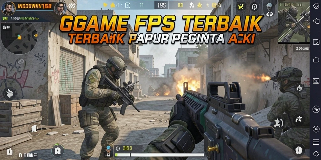 Tangkapan layar utama INDOWIN168 yang menunjukkan aksi gameplay FPS yang mendebarkan.
