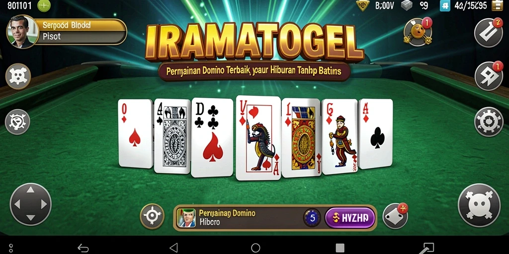 Tampilan gameplay mendebarkan dari permainan Domino IRAMATOGEL.