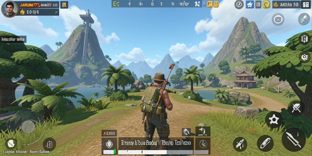 Screenshot gameplay JARUM77 yang menampilkan keindahan dunia terbuka.