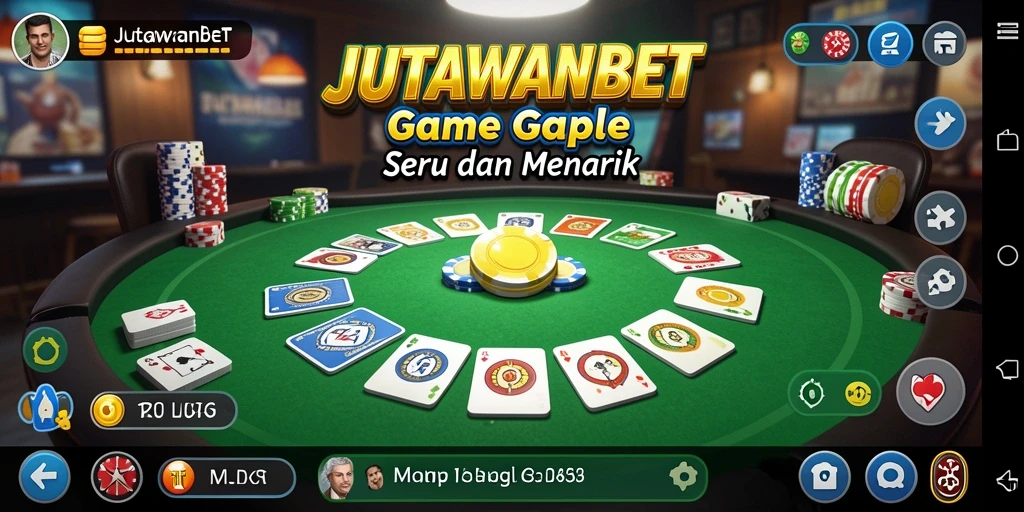 Tampilan gameplay JUTAWANBET yang seru dalam permainan Gaple.