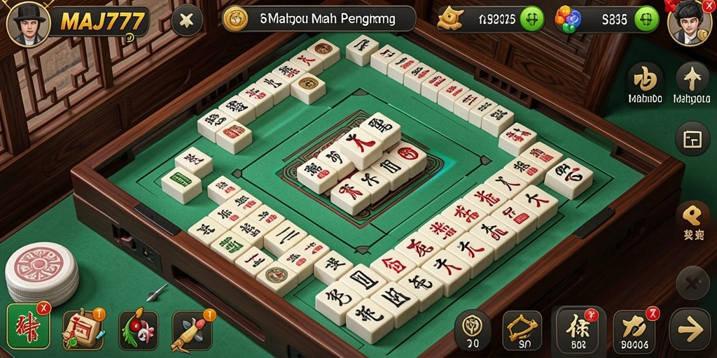 Tampilan gameplay MAJ777 yang memukau dan seru dalam permainan Mahjong.