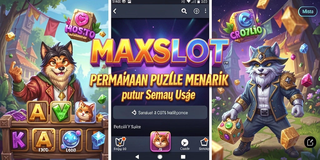 Screenshot gameplay <strong>MAXSLOT</strong> menampilkan suasana seru dan tantangan puzzle.
