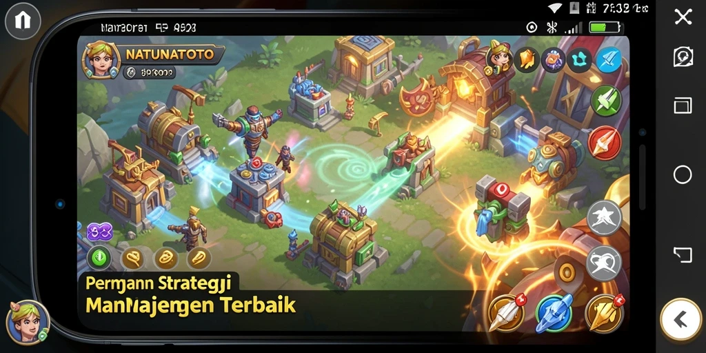 Tampilan gameplay NATUNATOTO dengan strategi SLG yang menarik.