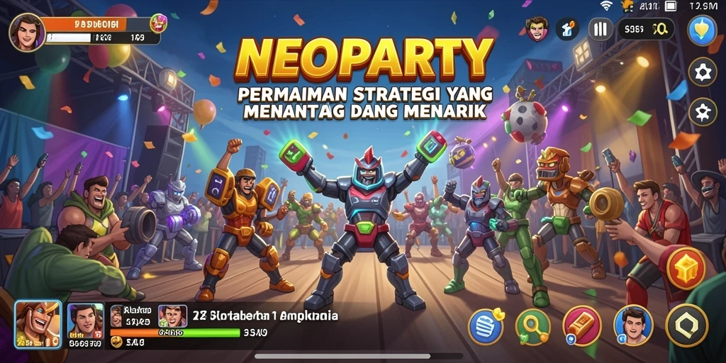 Tampilan menarik dari gameplay NEOPARTY yang intens.