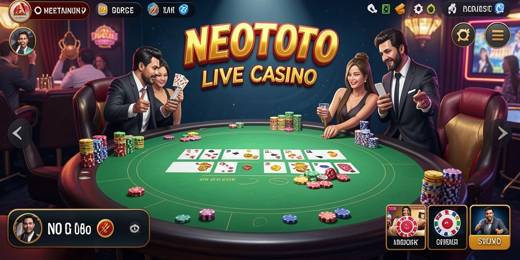 Tampilan gameplay menarik di NEOTOTO dengan dealer langsung.
