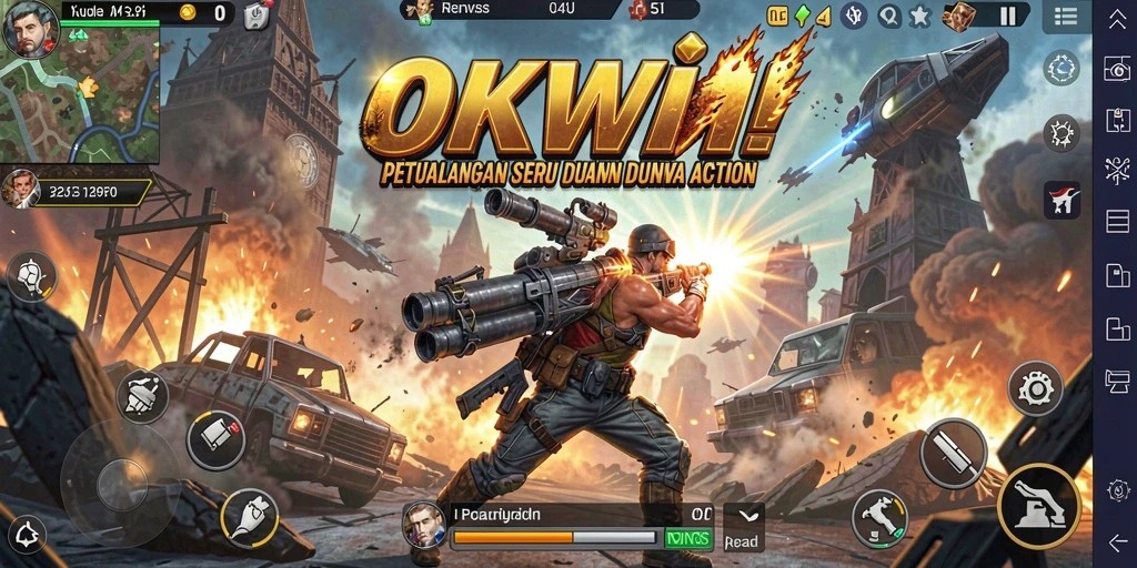 Tangkapan layar gameplay seru OKWIN dengan aksi mendebarkan.
