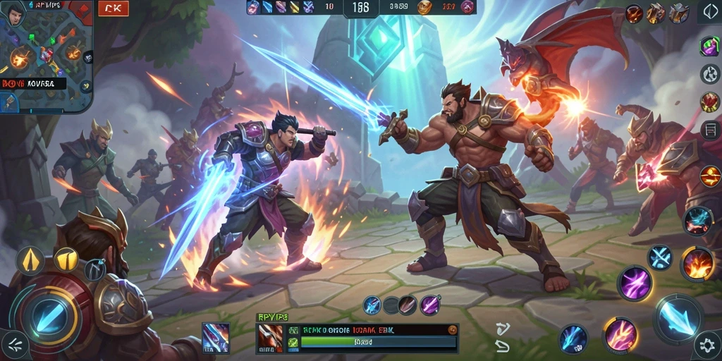 Tampilan screenshot RPVIP8 yang menampilkan aksi gameplay MOBA yang seru.