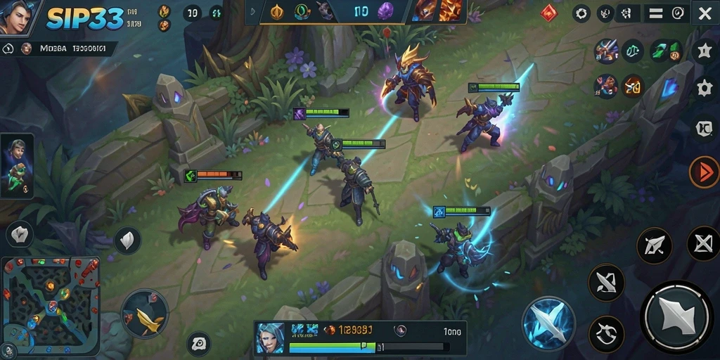 Tangkapan layar gameplay SIP33 yang menampilkan pertempuran strategis.