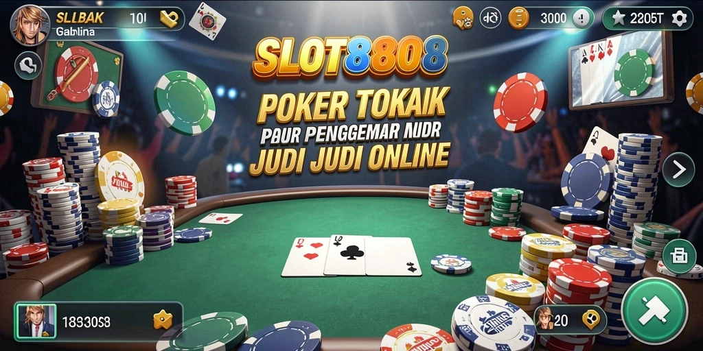 Tampilan menarik dari gameplay Poker di SLOT8808.