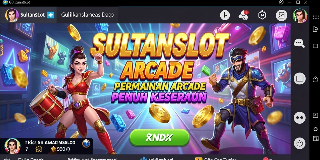 Tangkapan layar utama SULTANSLOT menampilkan gameplay Arcade yang mendebarkan.