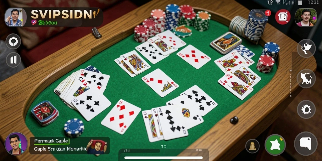 Screenshot gameplay SVIPSIDN yang menampilkan serunya bermain Gaple.