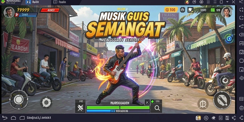 Tampilan antarmuka T9999 saat bermain musik yang menyenangkan.