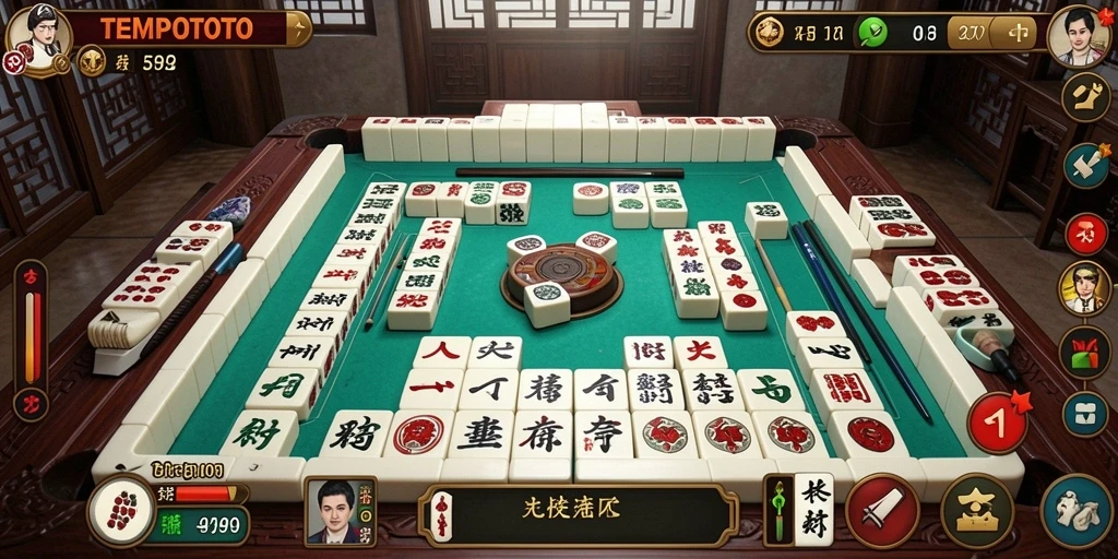 Gameplay TEMPOTOTO yang menarik dan seru dalam permainan Mahjong.