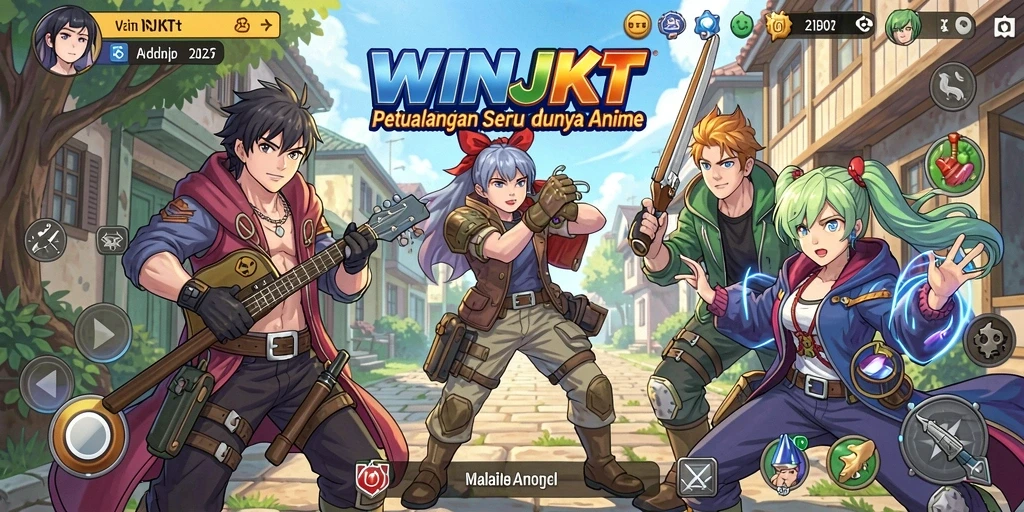Tampilan gameplay WINJKT yang menakjubkan dengan karakter Anime.
