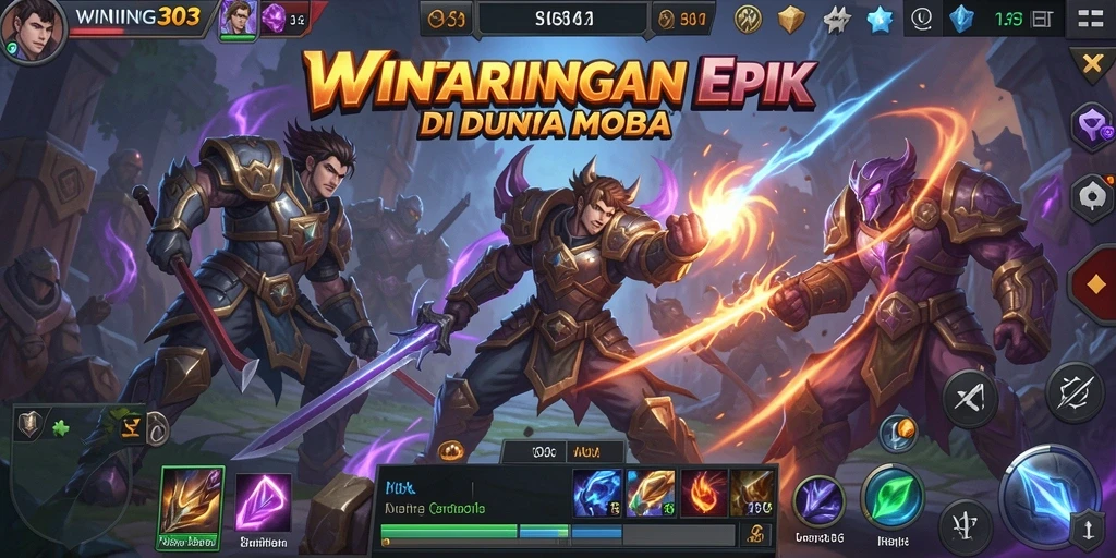 Tangkapan layar gameplay WINNING303 menampilkan pertarungan seru antar tim.
